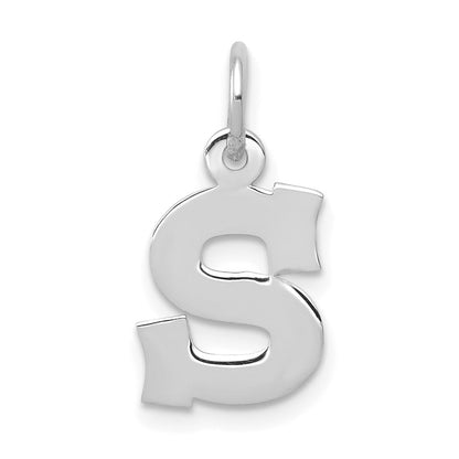10K Weißgold Klein Block Initiale S Charm