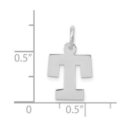 10K Weißgold Klein Block Initiale T Charm
