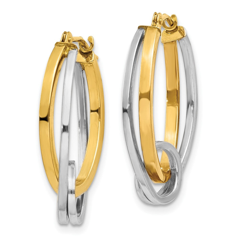 10K Bicolor Oval Loop Creolen