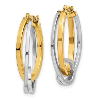 10K Bicolor Oval Loop Creolen