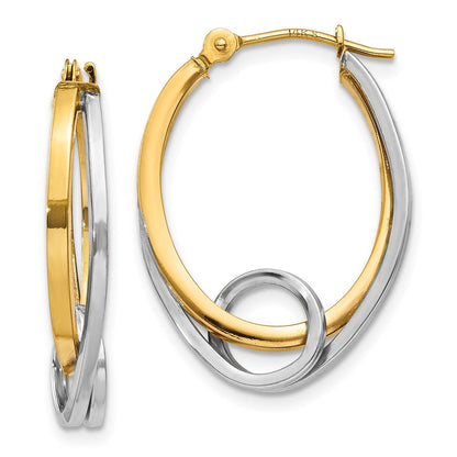 10K Bicolor Oval Loop Creolen