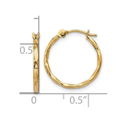 10K Gelbgold Gedreht Creolen
