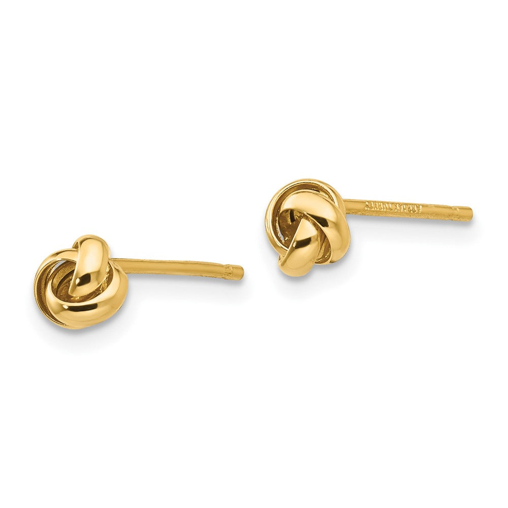 10K Gelbgold Poliert Knoten Ohrstecker