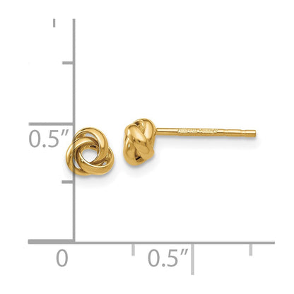 10K Gelbgold Poliert Knoten Ohrstecker