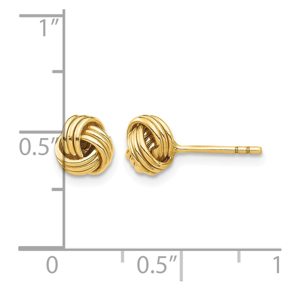 10K Gelbgold 10K Liebe Knoten Stecker Ohrring