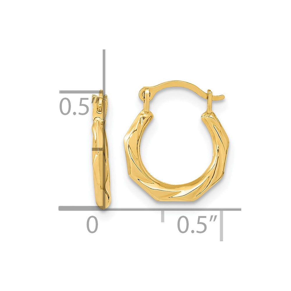10K Gelbgold 10K Poliert Gedreht Creolen