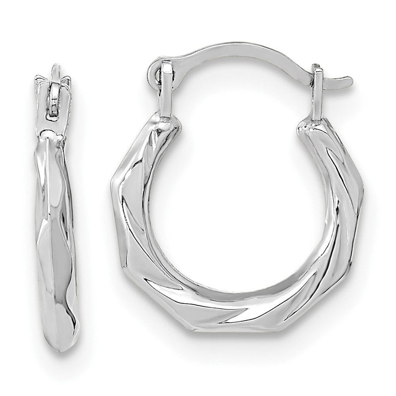 10K Weißgold 10K Poliert Gedreht Creolen
