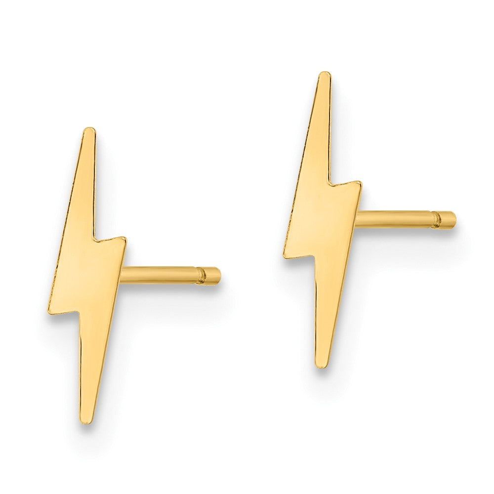 10K Gelbgold Poliert Blitz Bolt Ohrstecker