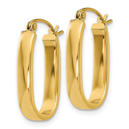 10K Gelbgold 10K Poliert 3.5mm Oval Creolen