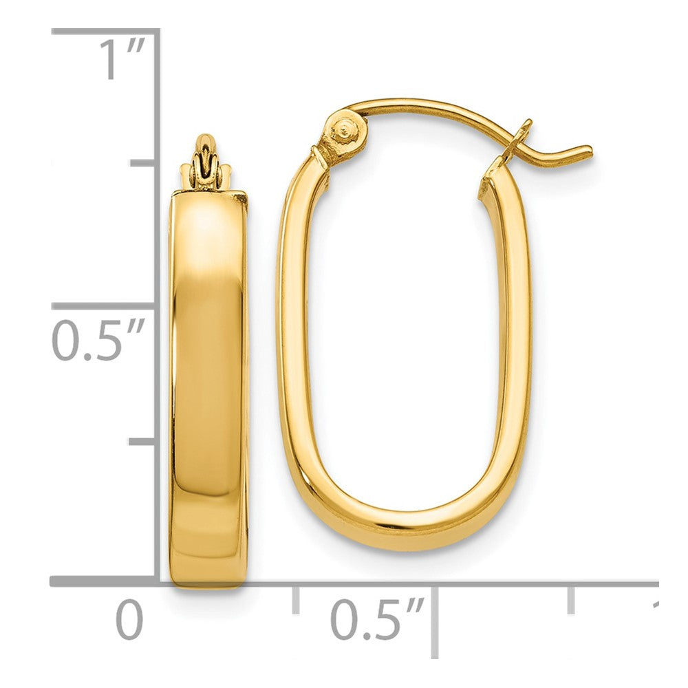 10K Gelbgold 10K Poliert 3.5mm Oval Creolen
