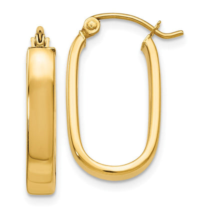 10K Gelbgold 10K Poliert 3.5mm Oval Creolen