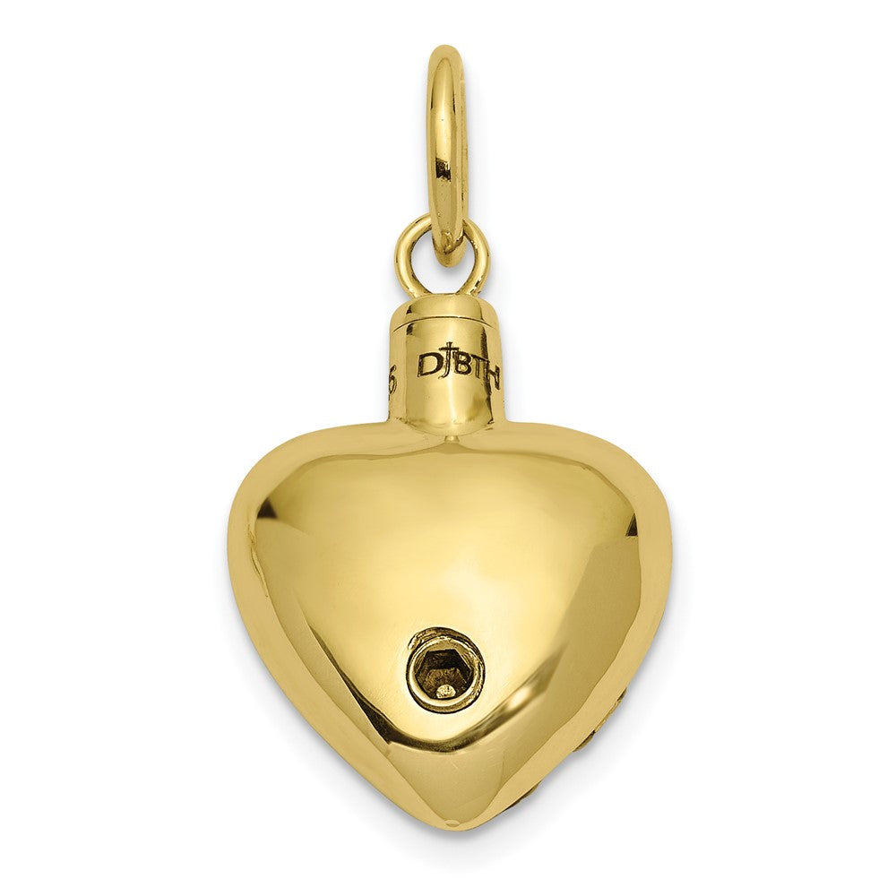 10K Gelbgold Sentimental Expressions Herz Andenken Ash Halter Anhänger