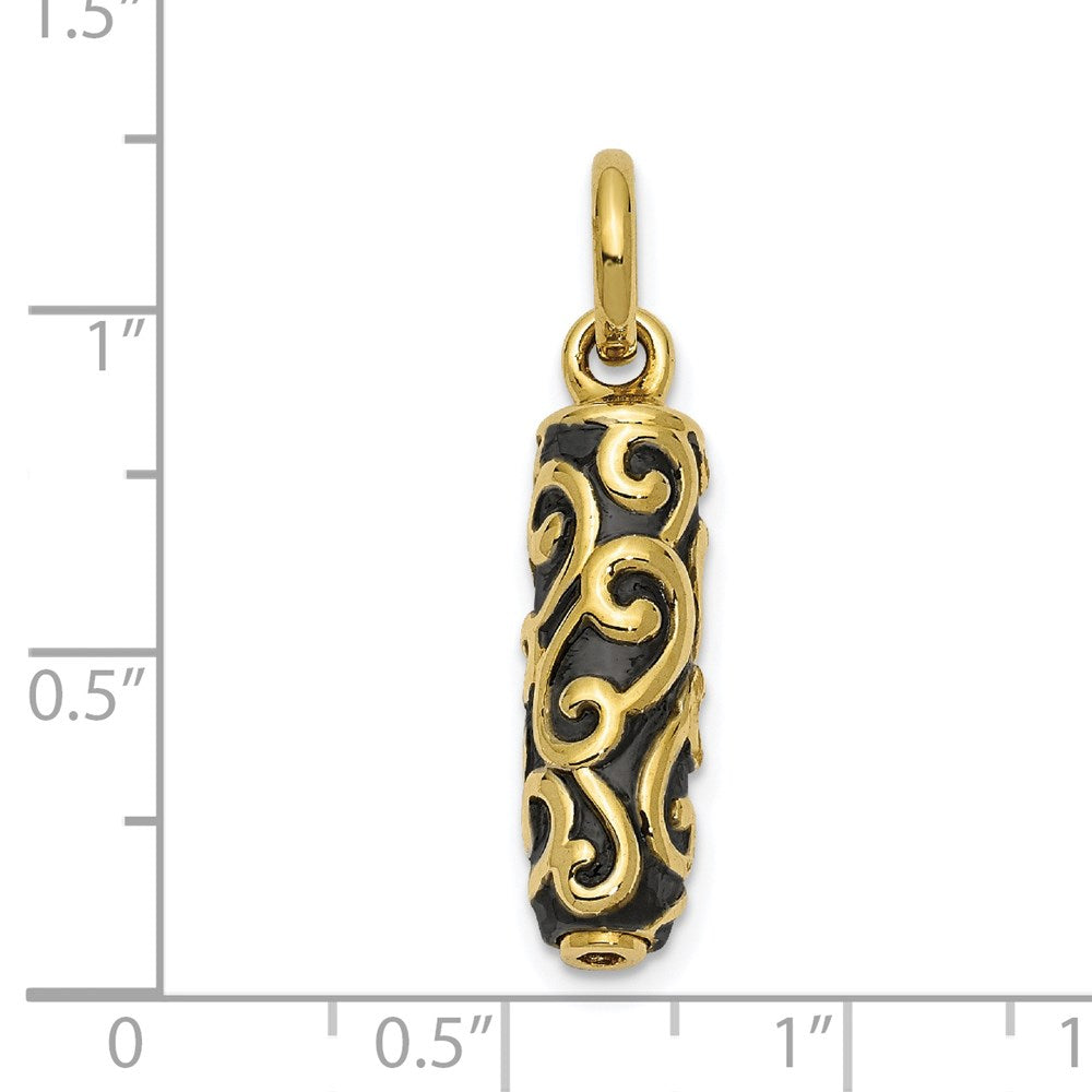 10K Gelbgold Sentimental Expressions Cylinder Andenken Ash Halter Anhänger