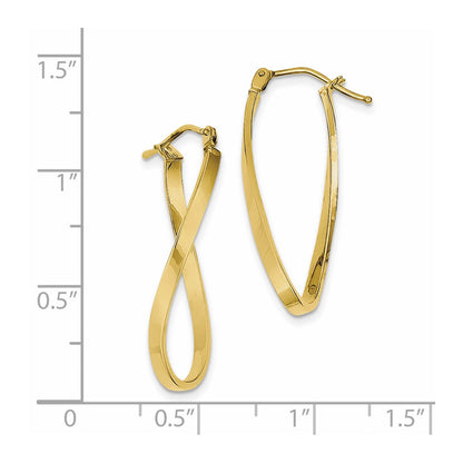 10K Gelbgold Klein Gedreht Ohrringe