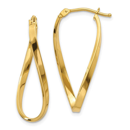 10K Gelbgold Klein Gedreht Ohrringe