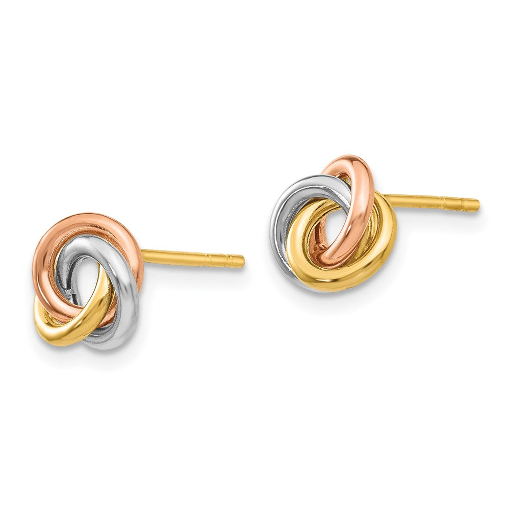 10K Tricolor Gedreht Knoten Ohrstecker