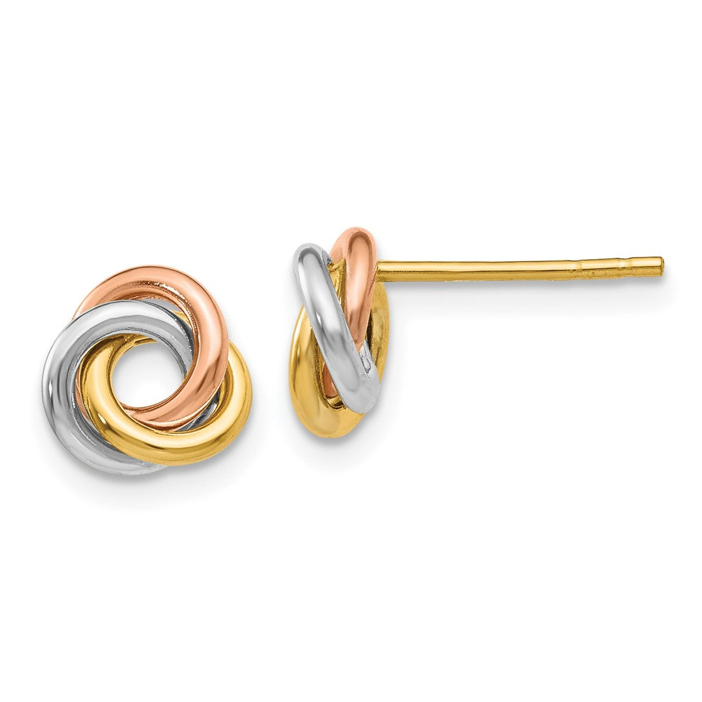 10K Tricolor Gedreht Knoten Ohrstecker