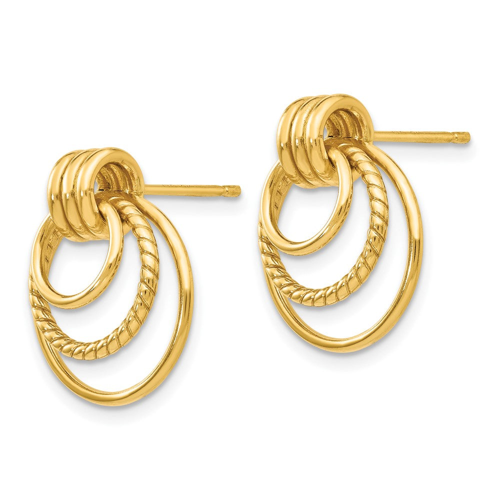 10K Gelbgold Poliert & Gedreht Fantasie Ohrstecker