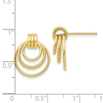 10K Gelbgold Poliert & Gedreht Fantasie Ohrstecker