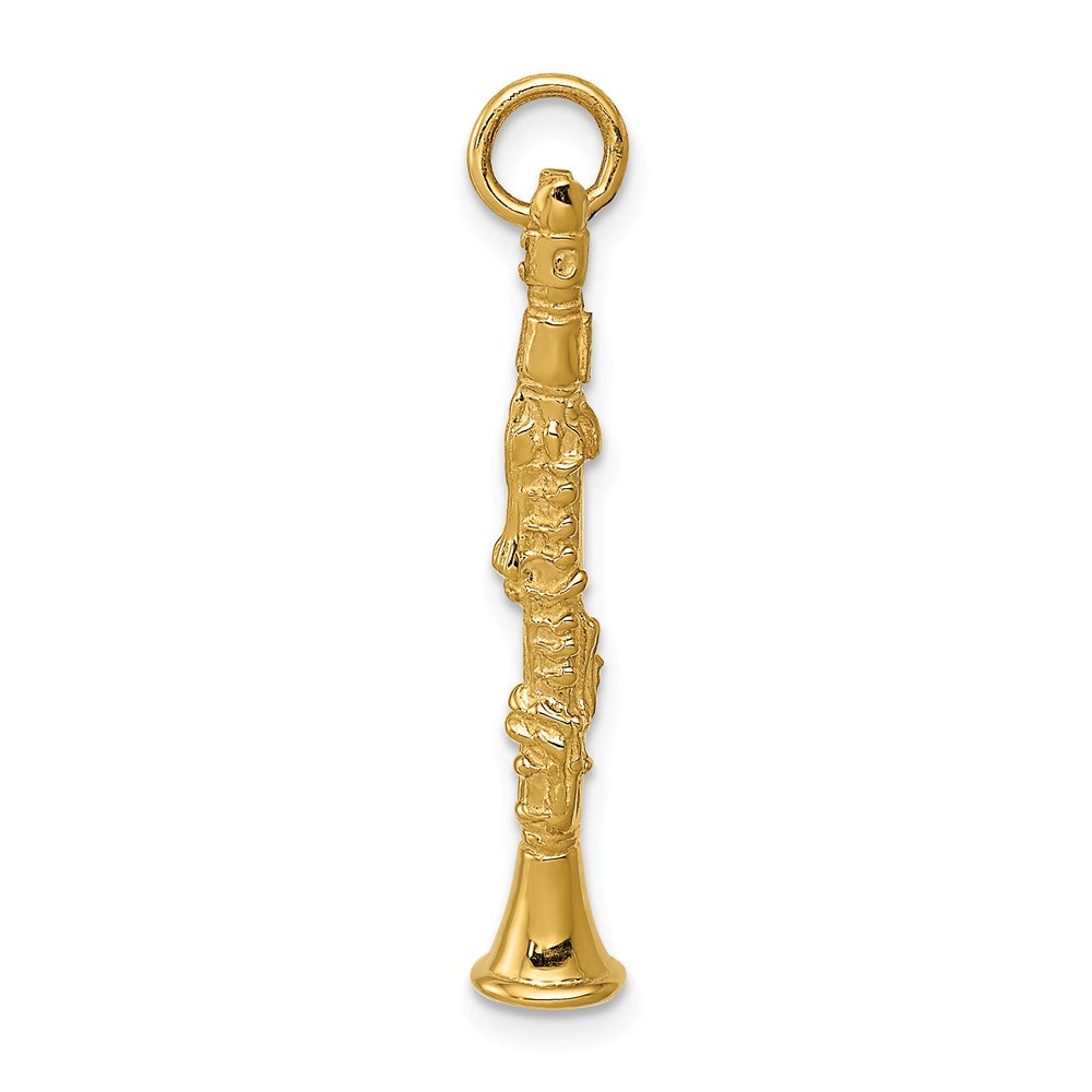 10K Gelbgold 3-d Clarinet Charm