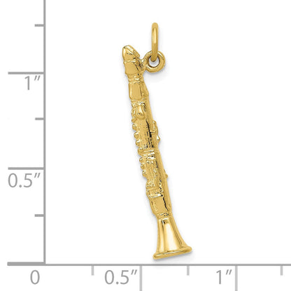 10K Gelbgold 3-d Clarinet Charm