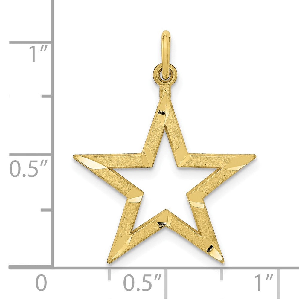 10K Gelbgold Diamantiert Stern Charm