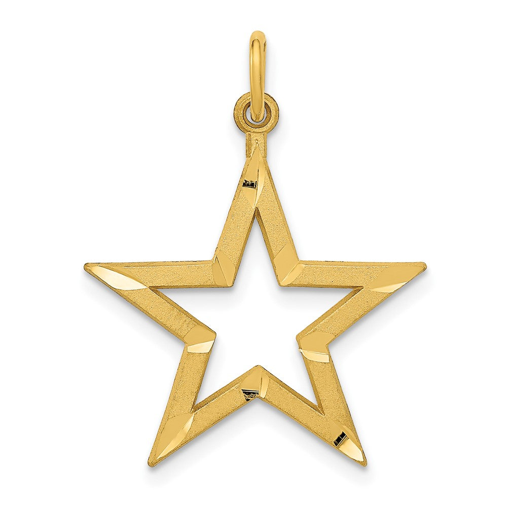 10K Gelbgold Diamantiert Stern Charm