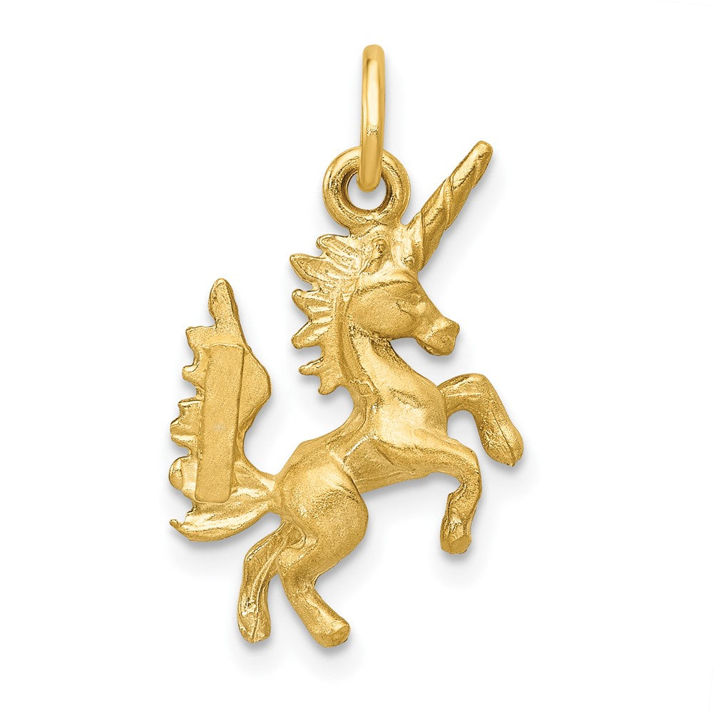 10K Gelbgold Dancing Einhorn Charm
