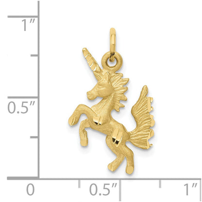 10K Gelbgold Dancing Einhorn Charm