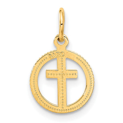 10K Gelbgold Eternal Leben Kreuz Charm