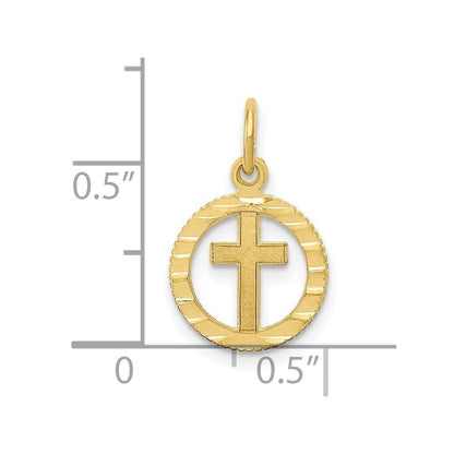 10K Gelbgold Eternal Leben Kreuz Charm