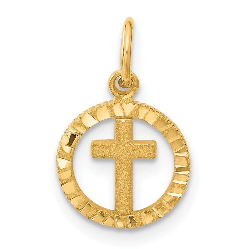 10K Gelbgold Eternal Leben Kreuz Charm