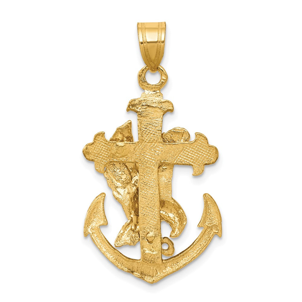 10K Gelbgold Mariners Kreuz mit Adler Anhänger