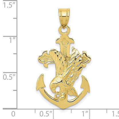 10K Gelbgold Mariners Kreuz mit Adler Anhänger