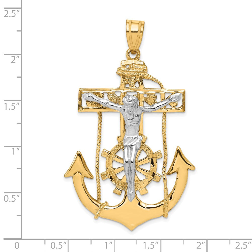 10K Bicolor Marine Kruzifix Anhänger