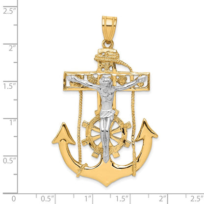 10K Bicolor Marine Kruzifix Anhänger