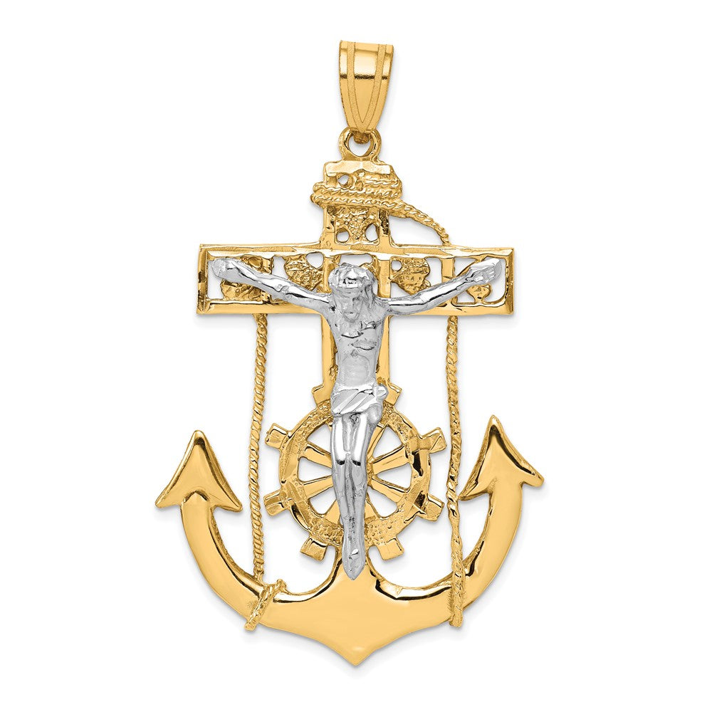 10K Bicolor Marine Kruzifix Anhänger