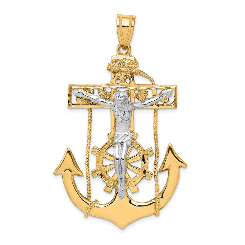 10K Bicolor Marine Kruzifix Anhänger