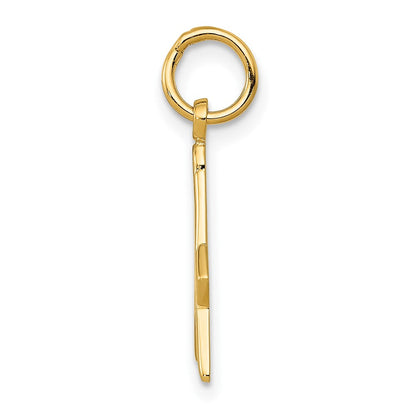 10K Gelbgold Poliert und Strukturiert Freimaurer Symbol Charm