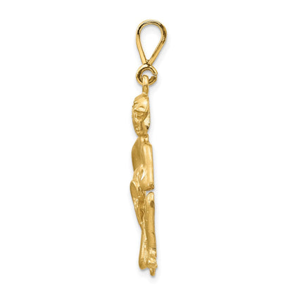 10K Gelbgold Satiniert Aquarius Tierkreis Charm