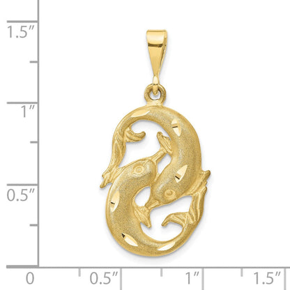 10K Gelbgold Pisces Tierkreis Charm