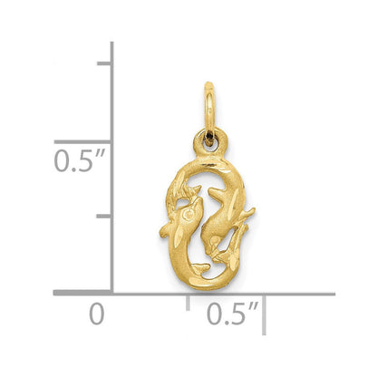 10K Gelbgold Pisces Tierkreis Charm