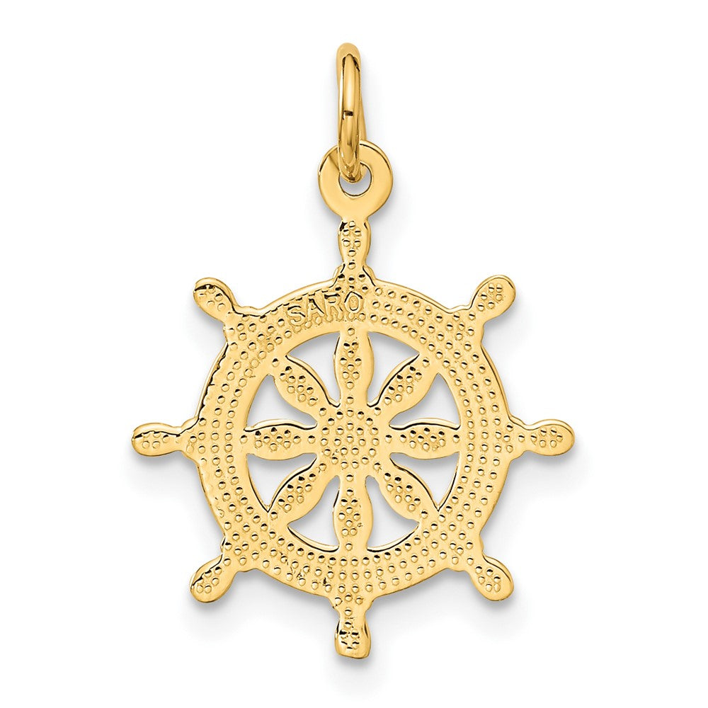 10K Gelbgold Ships Rad Charm