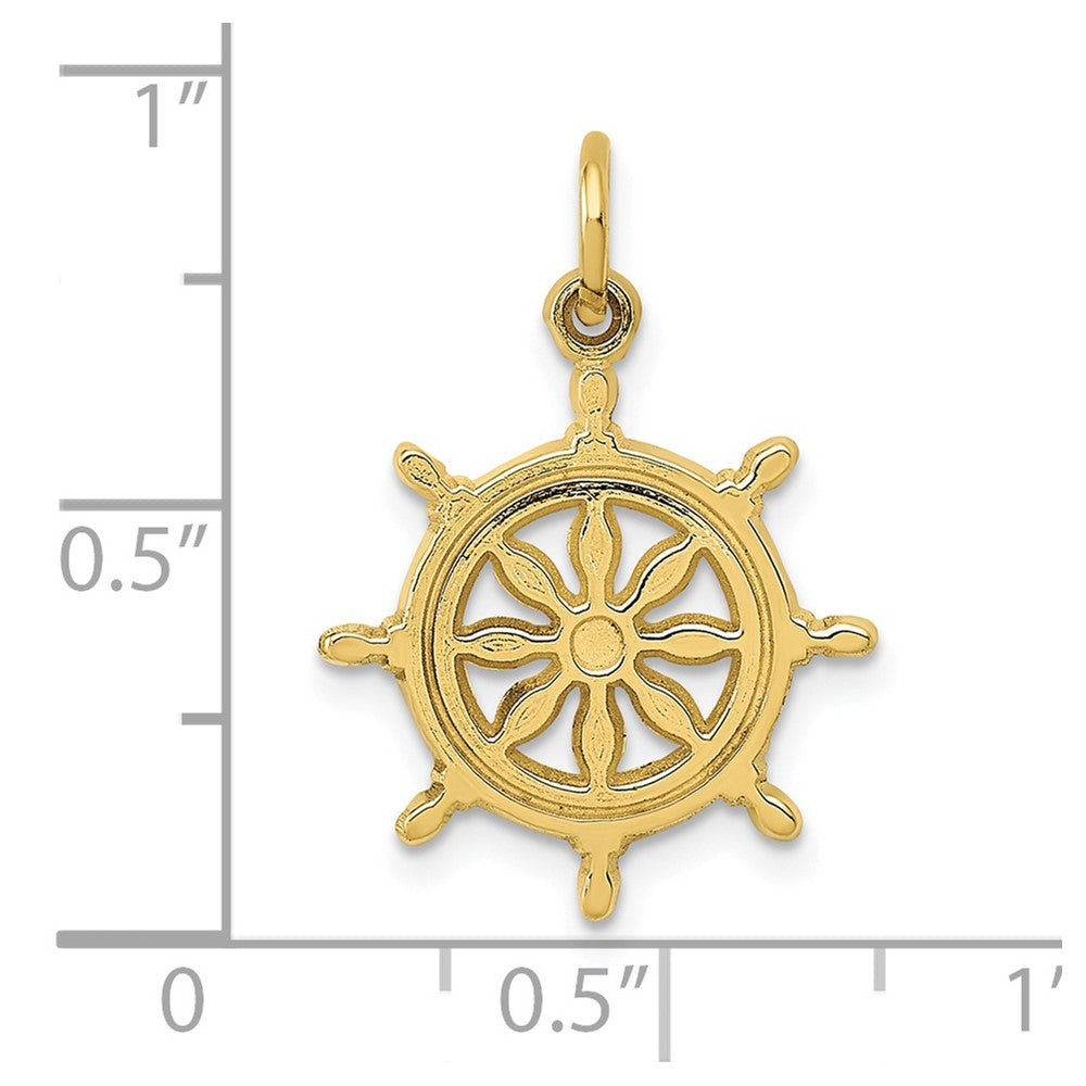 10K Gelbgold Ships Rad Charm