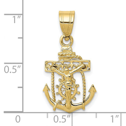 10K Gelbgold Mariners Kreuz Anhänger
