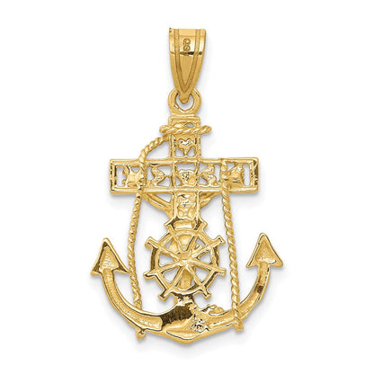 10K Gelbgold Mariners Kreuz Anhänger