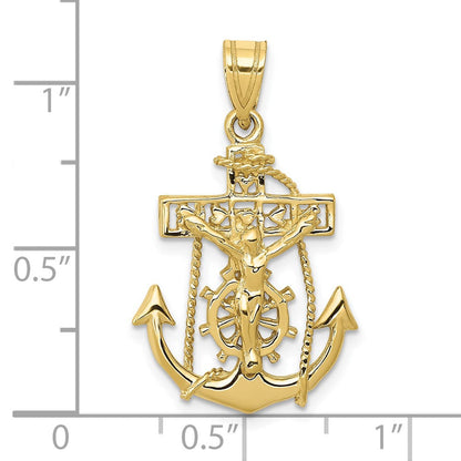 10K Gelbgold Mariners Kreuz Anhänger