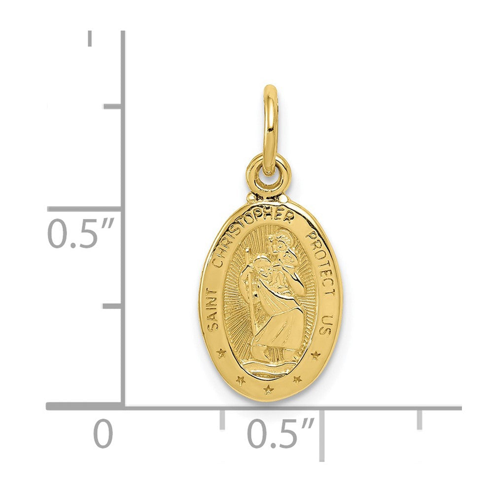 10K Gelbgold Saint Christopher Medaille Charm