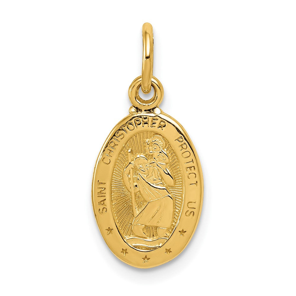 10K Gelbgold Saint Christopher Medaille Charm