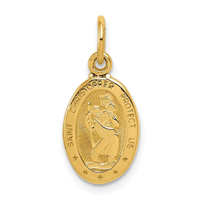 10K Gelbgold Saint Christopher Medaille Charm